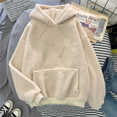Damen-Fleece-Sweatshirt mit großer Tasche-Bombardina.de