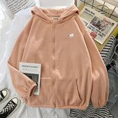 Damen-Fleece-Sweatshirt mit kleinem Aufdruck-Bombardina.de