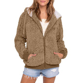 Damen-Fleece-Sweatshirt mit Kontrastkapuze-Bombardina.de