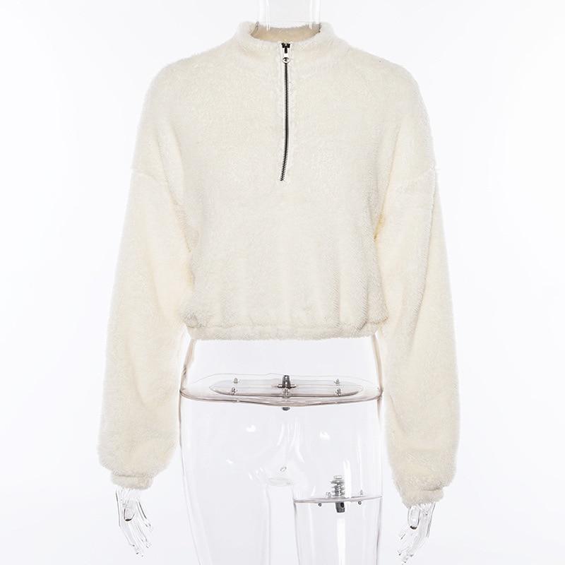 Kurz geschnittenes Fleece-Sweatshirt für Damen-Bombardina.de
