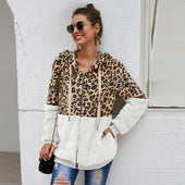 Damen-Fleece-Sweatshirt mit Leopardenmuster-Bombardina.de