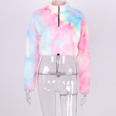 Kurz geschnittenes Fleece-Sweatshirt für Damen-Bombardina.de
