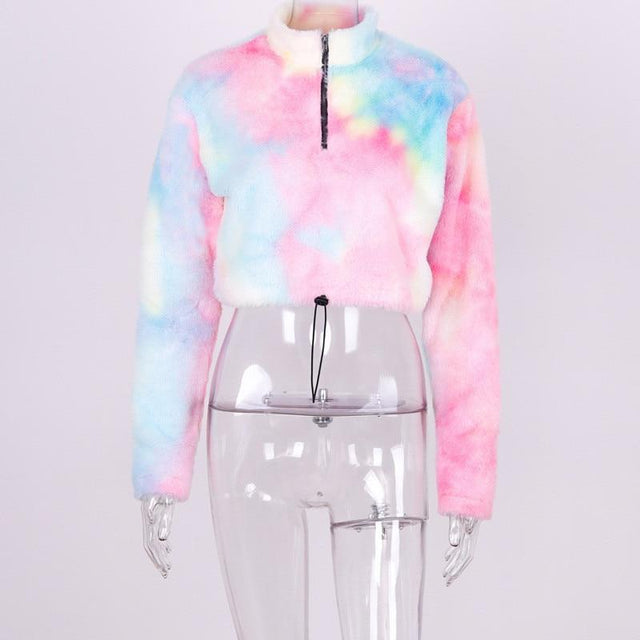 Kurz geschnittenes Fleece-Sweatshirt für Damen-Bombardina.de
