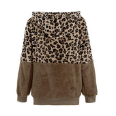 Damen-Fleece-Sweatshirt mit Leopardenmuster-Bombardina.de