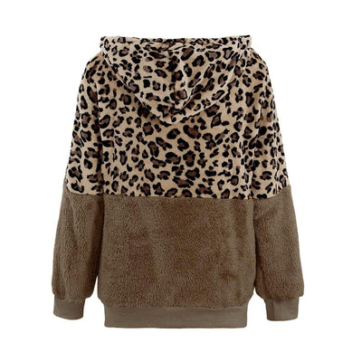 Damen-Fleece-Sweatshirt mit Leopardenmuster-Bombardina.de