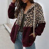 Damen-Fleece-Sweatshirt mit Leopardenmuster-Bombardina.de