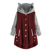 Damen-Fleece-Sweatshirt mit Katzenohren-Bombardina.de