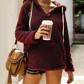 Damen-Fleece-Sweatshirt mit Kapuze-Bombardina.de