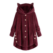 Damen-Fleece-Sweatshirt mit Ohren-Bombardina.de