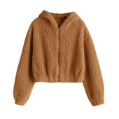 Damen-Fleece-Sweatshirt mit Kapuze-Bombardina.de