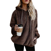Damen-Fleece-Sweatshirt mit Reißverschluss am Ausschnitt-Bombardina.de