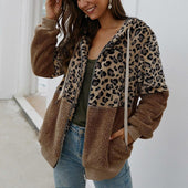 Damen-Fleece-Sweatshirt mit Leopardenmuster-Bombardina.de