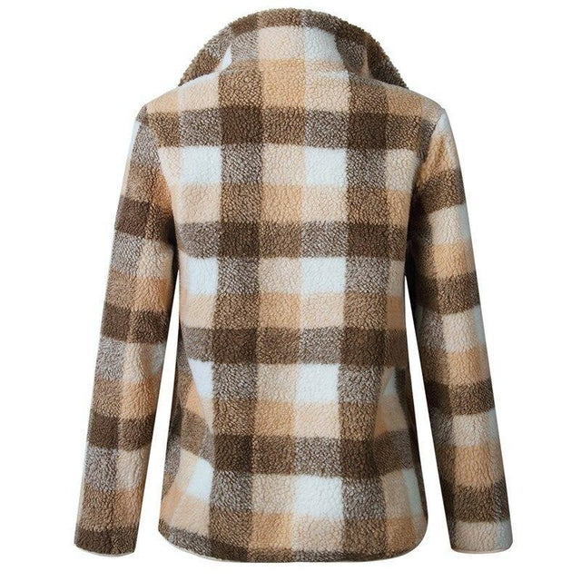 Kariertes Fleece-Sweatshirt für Damen-Bombardina.de