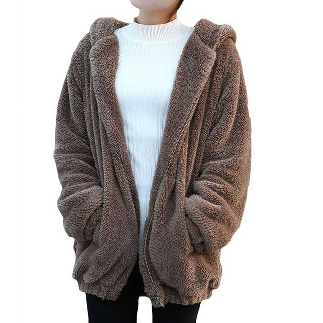 Damen-Fleece-Sweatshirt mit Ohren-Bombardina.de