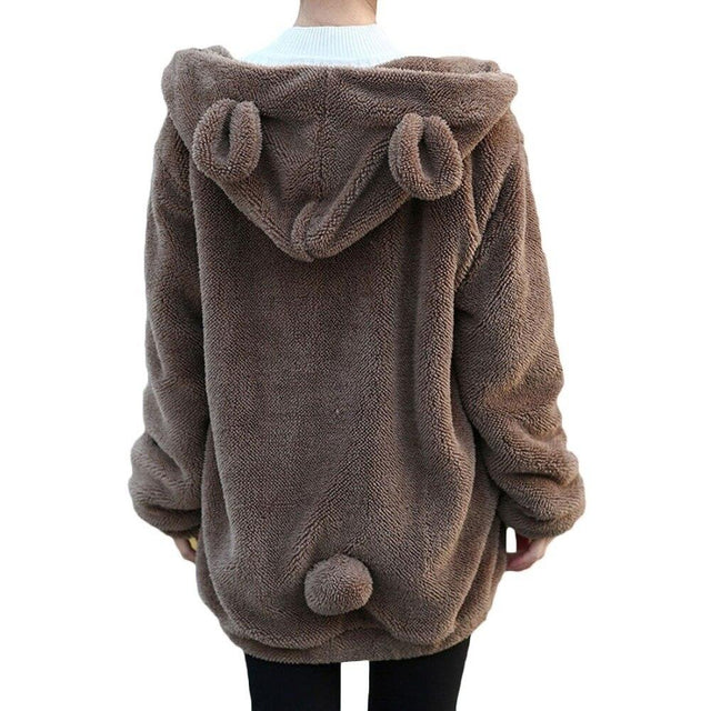 Damen-Fleece-Sweatshirt mit Ohren-Bombardina.de