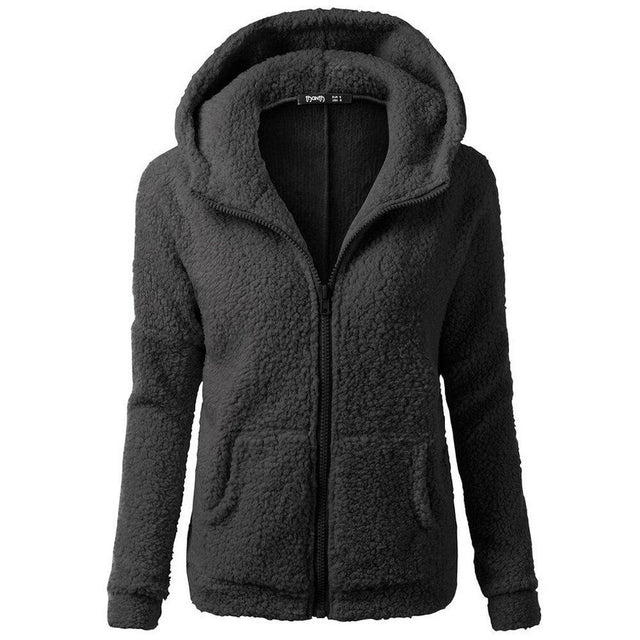 Damen-Fleece-Sweatshirt mit Kapuze-Bombardina.de