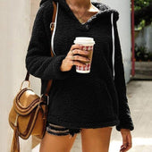 Damen-Fleece-Sweatshirt mit Kapuze-Bombardina.de