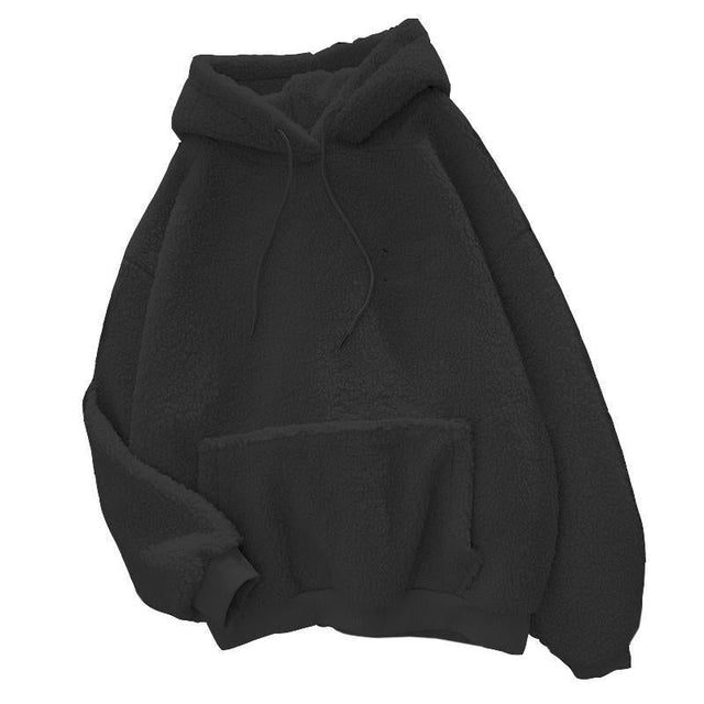 Damen-Fleece-Sweatshirt mit großer Tasche-Bombardina.de