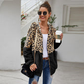 Damen-Fleece-Sweatshirt mit Leopardenmuster-Bombardina.de