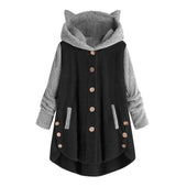 Damen-Fleece-Sweatshirt mit Katzenohren-Bombardina.de