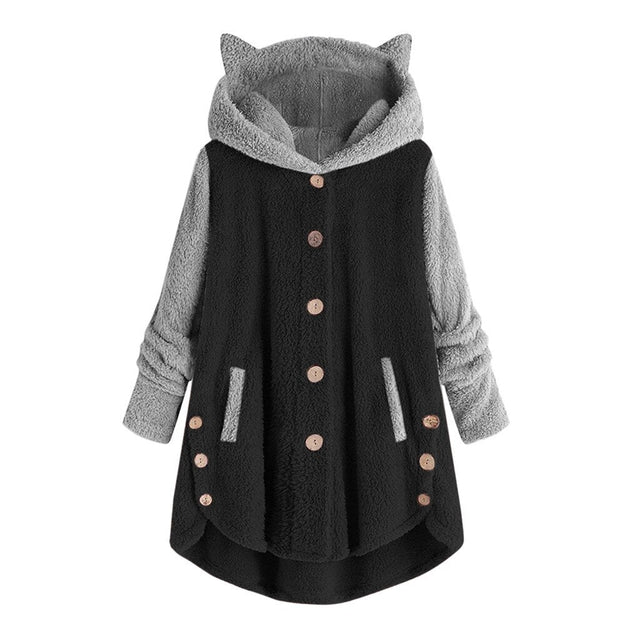 Damen-Fleece-Sweatshirt mit Katzenohren-Bombardina.de