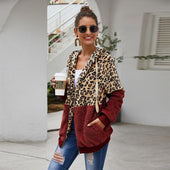 Damen-Fleece-Sweatshirt mit Leopardenmuster-Bombardina.de