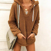 Damen-Fleece-Sweatshirt mit Kapuze-Bombardina.de