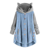 Damen-Fleece-Sweatshirt mit Katzenohren-Bombardina.de