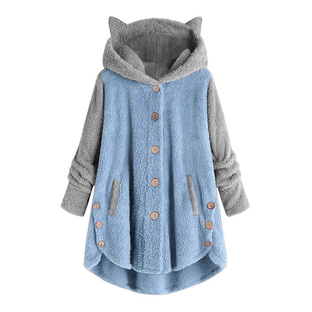 Damen-Fleece-Sweatshirt mit Katzenohren-Bombardina.de