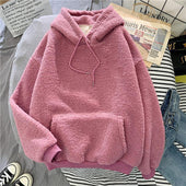 Damen-Fleece-Sweatshirt mit großer Tasche-Bombardina.de