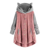 Damen-Fleece-Sweatshirt mit Katzenohren-Bombardina.de