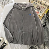 Damen-Fleece-Sweatshirt mit kleinem Aufdruck-Bombardina.de
