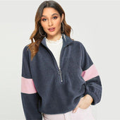 Damen-Fleece-Sweatshirt mit Reißverschluss-Bombardina.de