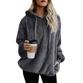 Damen-Fleece-Sweatshirt mit Reißverschluss am Ausschnitt-Bombardina.de