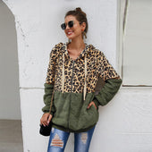 Damen-Fleece-Sweatshirt mit Leopardenmuster-Bombardina.de
