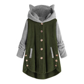 Damen-Fleece-Sweatshirt mit Katzenohren-Bombardina.de