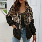 Damen-Fleece-Sweatshirt mit Leopardenmuster-Bombardina.de