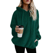 Damen-Fleece-Sweatshirt mit Reißverschluss am Ausschnitt-Bombardina.de