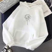 Damen-Kapuzenpullover mit Blumenmotiv- Bombardina.de