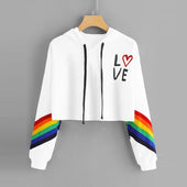 Damen-Sweatshirt mit Kapuze und farbigen Streifen-Bombardina.de