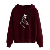 Damen-Kapuzenpullover mit Herzmotiv-Bombardina.de