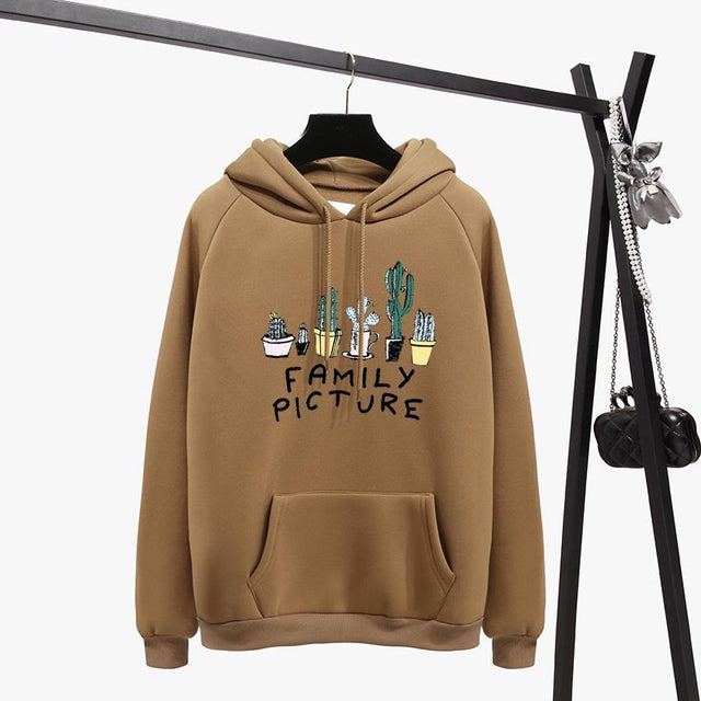 Damen-Hoodie mit Aufdruck mit Kaktus-Bombardina.de