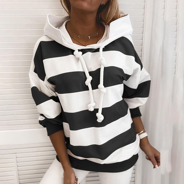 Gestreifter Damen-Hoodie-Bombardina.de