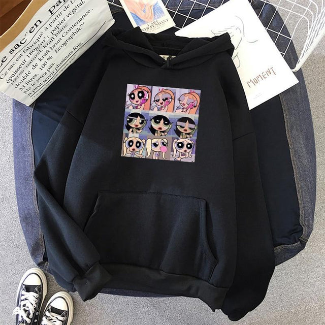 Damen-Hoodie mit Cartoon-Print - Bombardina.de