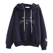 Damen-Kapuzenpullover mit Katzen-Bombardina.de-Motiv
