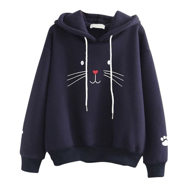 Damen-Kapuzenpullover mit Katzen-Bombardina.de-Motiv