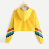 Damen-Sweatshirt mit Kapuze und farbigen Streifen-Bombardina.de
