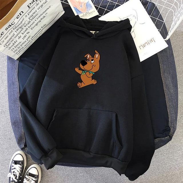 Damen-Sweatshirt mit Kapuze und Aufdruck mit Hund-Bombardina.de