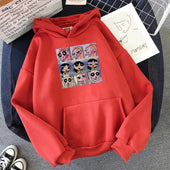 Damen-Hoodie mit Cartoon-Print - Bombardina.de