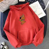 Damen-Sweatshirt mit Kapuze und Aufdruck mit Hund-Bombardina.de